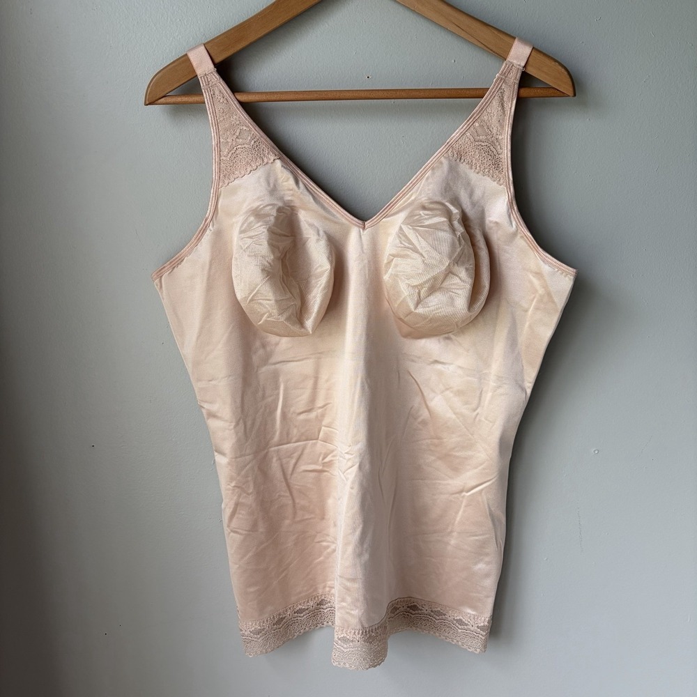 NEW RUBY RIBBON PIN UP CAMI WOMENS size 50 Pale Nude Lace Shapewear - Picture 4 of 12